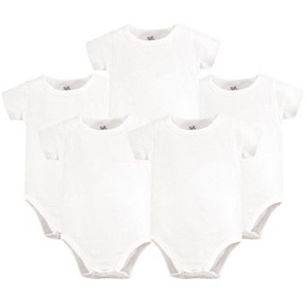 Touched by Nature Organic Cotton Bodysuits 5 pk White, 0-3 Months