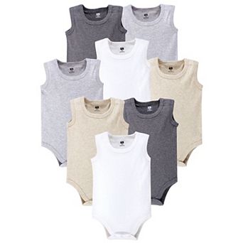 Hudson Baby Cotton Sleeveless Bodysuits 8 pk Heather Gray, 6-9 Months