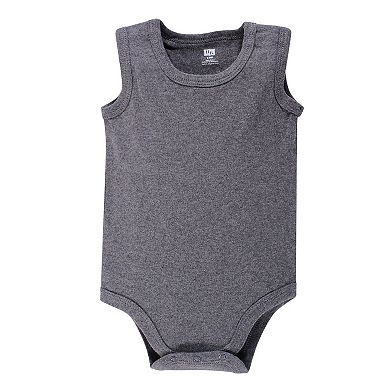 Hudson Baby Cotton Sleeveless Bodysuits 8pk, Heather Gray, 6-9 Months