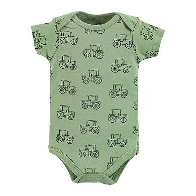 Hudson Baby Unisex Baby Cotton Bodysuits, Tractor