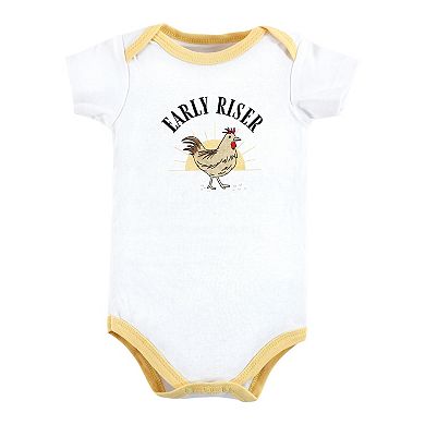 Hudson Baby Unisex Baby Cotton Bodysuits, Tractor