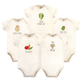 Touched by Nature Organic Cotton Bodysuits 5 pk Mushroom