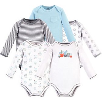 Touched by Nature Organic Cotton Long-Sleeve Bodysuits 5 pk Cactus