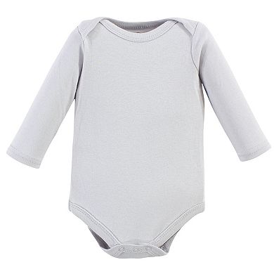 Luvable Friends Cotton Long-Sleeve Bodysuits 5pk, Unisex Basic Elephant