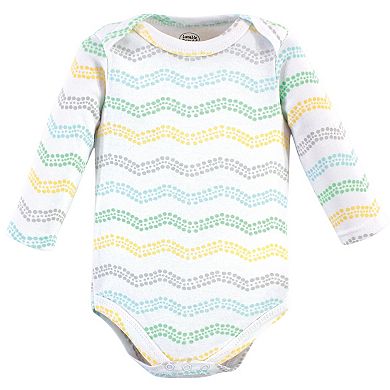 Luvable Friends Cotton Long-Sleeve Bodysuits 5pk, Unisex Basic Elephant