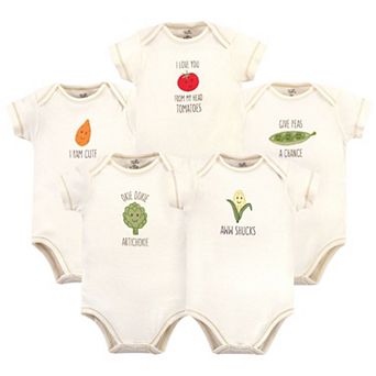 Touched by Nature Organic Cotton Bodysuits 5 pk Corn, 18-24 Months