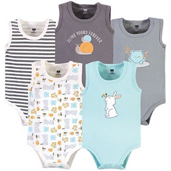 Hudson Baby Unisex Baby Cotton Sleeveless Bodysuits, Bunny And Bee