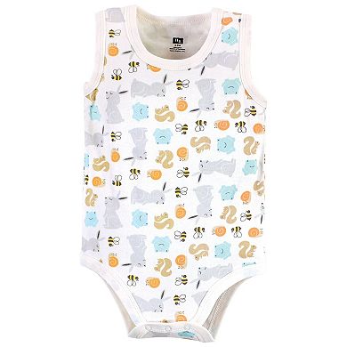 Hudson Baby Unisex Baby Cotton Sleeveless Bodysuits, Bunny And Bee