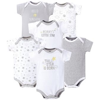 Hudson Baby Cotton Bodysuits 6 pk Star And Moon