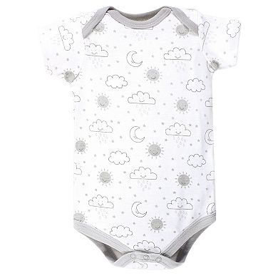 Hudson Baby Cotton Bodysuits 6pk, Star And Moon