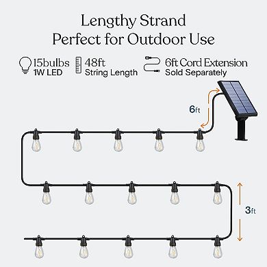 Brightech Ambience Pro 48 Ft. Outdoor Solar Led String Lights With Remote Control