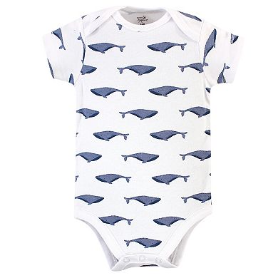 Touched by Nature Organic Cotton Bodysuits 5pk, Blue Whale
