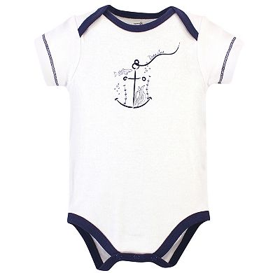 Touched by Nature Organic Cotton Bodysuits 5pk, Blue Whale