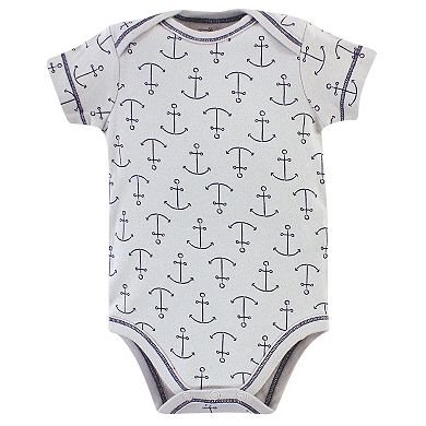 Touched by Nature Organic Cotton Bodysuits 5pk, Blue Whale