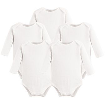 Touched by Nature Organic Cotton Long-Sleeve Bodysuits 5 pk White