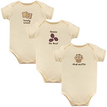 Touched by Nature Organic Cotton Bodysuits 3 pk Muffin