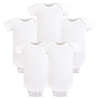 Hudson Baby Cotton Preemie Bodysuits 5 pk White