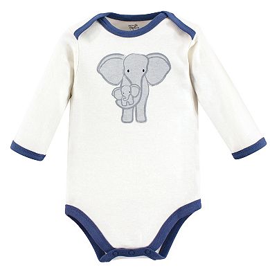 Touched by Nature Organic Cotton Long-Sleeve Bodysuits 3pk, Elephant