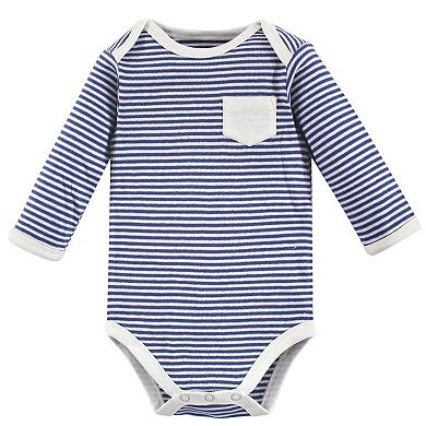 Touched by Nature Organic Cotton Long-Sleeve Bodysuits 3pk, Elephant