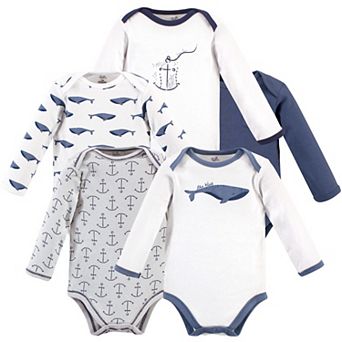 Touched by Nature Organic Cotton Long-Sleeve Bodysuits 5 pk Blue Whale