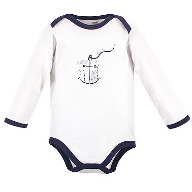 Touched by Nature Organic Cotton Long-Sleeve Bodysuits 5pk, Blue Whale