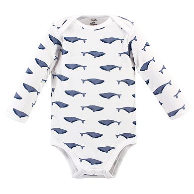 Touched by Nature Organic Cotton Long-Sleeve Bodysuits 5pk, Blue Whale
