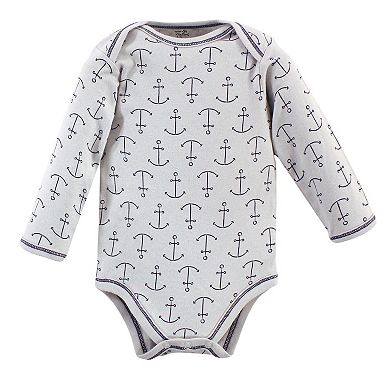 Touched by Nature Organic Cotton Long-Sleeve Bodysuits 5pk, Blue Whale