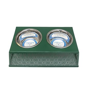 Country Living Elevated Dog Feeder with 2 Stainless Steel Bowls Apricot Brandy/16oz each