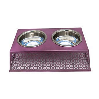 Country Living Elevated Dog Feeder with 2 Stainless Steel Bowls Apricot Brandy/16oz each