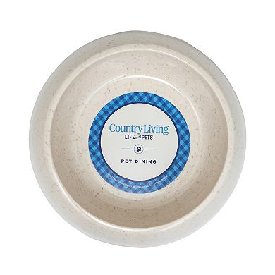 Country Living Set Of 2 Natural Fiber Dog Bowls Teal/64oz