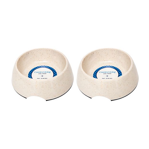 Eco Friendly Bamboo Dog Bowl White Swan