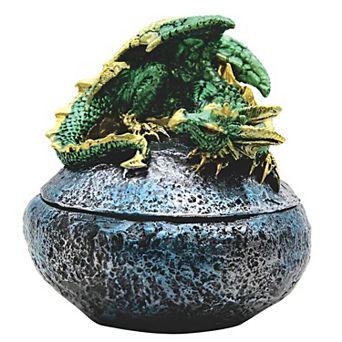 FC Design 3.75"H Green Guarding Dragon Trinket Box Home Room Decor