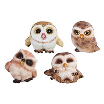 FC Design 4 pc Cute Owl in Different Poses 3"W Mini Owl Statue Decoration Figurine Home Room Decor