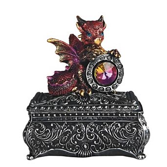 FC Design 4"H Red Baby Dragon Medieval Themed Trinket Box Home Room Decor