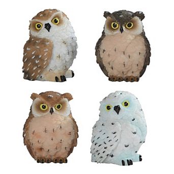 FC Design 4 pc Cute Owl with Four 2"H Mini Owl Statue Decoration Figurine Set Home Room Decor