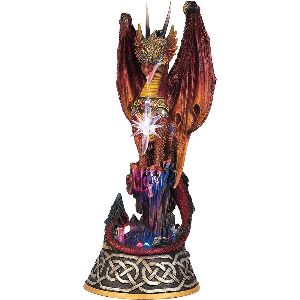FC Design 9"H LED Red Dragon Sitting on Tree Statue Fantasy Decoration ...