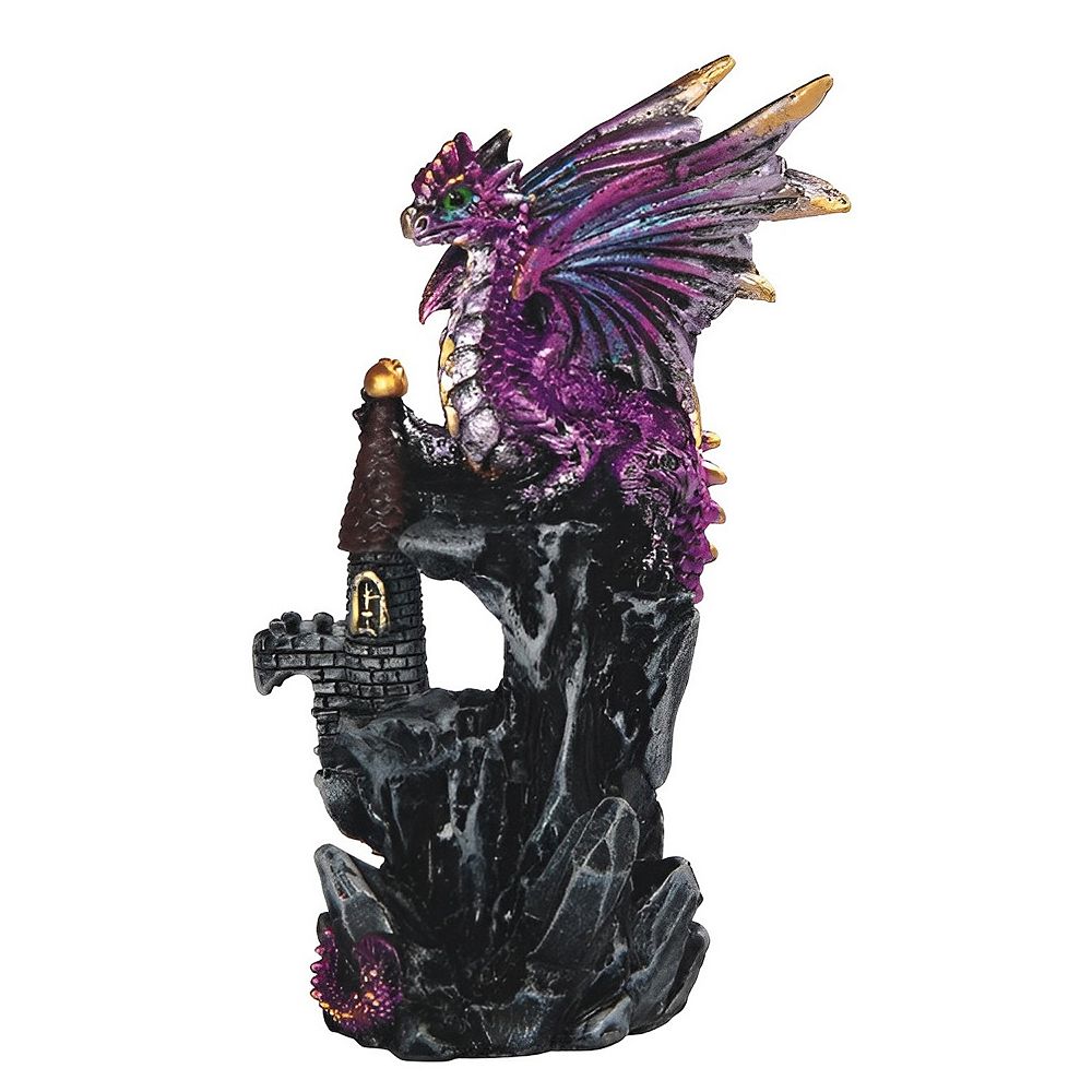 FC Design 4.25"H Purple Dragon on Castle Statue Fantasy Decoration ...