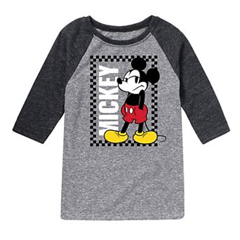 Disney's Mickey Mouse Boys 8-20 Checker Raglan Graphic Tee