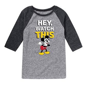 Disney's Mickey Mouse Boys 8-20 Watch This Raglan Graphic Tee