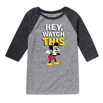 Disney's Mickey Mouse Boys 8-20 Watch This Raglan Graphic Tee