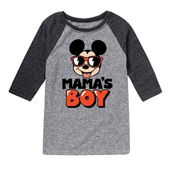 Disney's Mickey Mouse Boys 8-20 Mama's Boy Raglan Graphic Tee