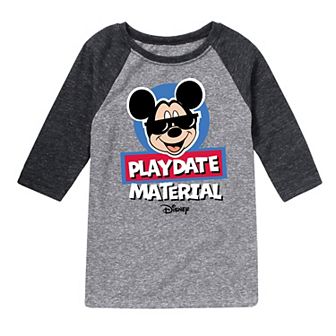 Disney's Mickey Mouse Boys 8-20 Playdate Material Raglan Graphic Tee