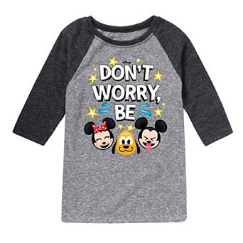 Disney's Mickey Mouse & Friends Boys 8-20 Don't Worry Emoji's Raglan Graphic Tee