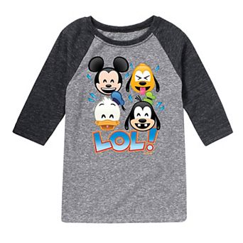 Disney's Mickey Mouse & Friends Boys 8-20 LOL Emoji's Raglan Graphic Tee