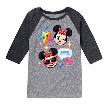 Disney's Minnie Mouse Boys 8-20 Emoji's Raglan Graphic Tee