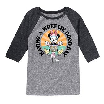 Disney's Minnie Mouse Boys 8-20 Wheelie Good Day Raglan Graphic Tee