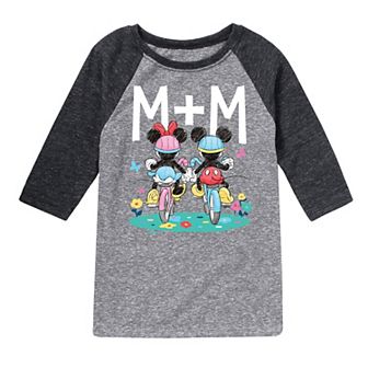Disney's Mickey & Minnie Mouse Boys 8-20 Bike Ride Raglan Graphic Tee