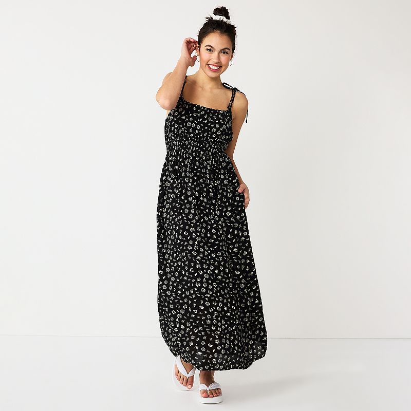 black and white formal dresses for juniors Juniors' SO® Tie Shoulder Maxi Dress New Years Outfit
