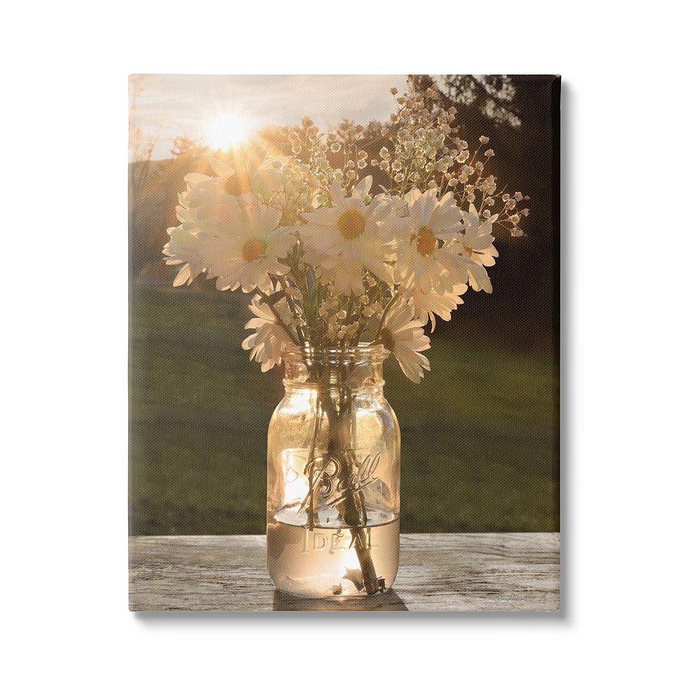 Stupell Home Decor Summer Daisy Jar Canvas Wall Art