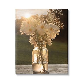 Stupell Home Decor Summer Daisy Jar Canvas Wall Art